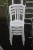 4x White Plastic Garden Chairs