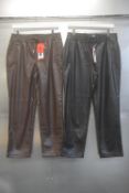 *2x Hilary Radley Leather Effect Trousers Size: M (black, and brown)