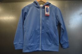 Champion Blue Zip Front Hoodie Size: 9-10 years