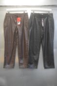 *2x Hilary Radley Leather Effect Trousers Size: M (black, and brown)