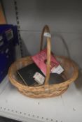 Wicker Basket and Contents
