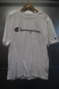 *Champion White T-Shirt Size: L