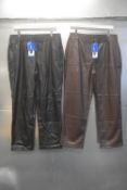 *2x Hilary Radley Leather Effect Trousers Size: L (black, and brown)