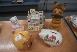 5x Assorted Money Banks