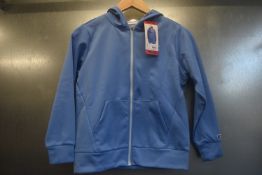 Champion Blue Zip Front Hoodie Size: 9-10 years