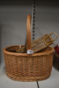 Wicker Picnic Basket and Contents