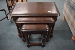 Mahogany Nest of Three Tables