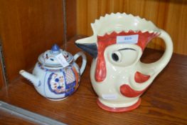 Czechoslovakia Bird Jug and an Oriental Teapot