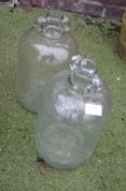 2x Glass 1-gal Wine Making Demijohns