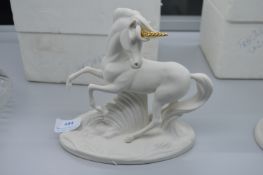 Pottery Unicorn Figure by David Cornell