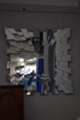 Square Starburst Glass Wall Mirror 86cm²