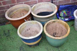 4x Glazed Planters