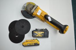 Dewalt DCG 412 Cordless Disc Grinder with Batteries and Discs