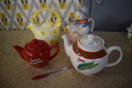 2x Typhoo Teapots and 2x Duck Themed Teapots