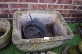 Large Basket Style Concrete Garden Planter