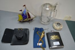 Maritime Collectibles Including Compasses, Tankard, etc.