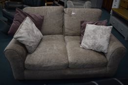 Sainsbury’s Home Two Seat Beige Upholstered Sofa with Cushions