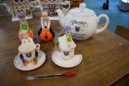 Ringtons Teapot, Novelty Salt & Peper Shakers, and 2x Teacups (one AF)