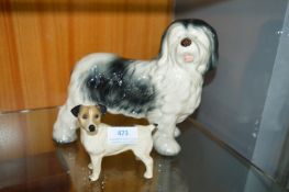 Old English Sheepdog and Jack Russel Figures
