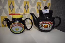 2x Marmite Themed Novelty Teapots