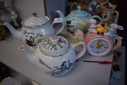 4x Alice in Wonderland Themed Teapots