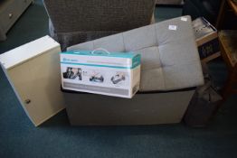 Household Goods Including Collapsible Storage Ottoman, Neck Massager, Medicine Cabinet, Christmas