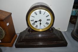 Victorian Mantel with Enamel Face and Fumed Oak Case