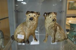 Pair of Pottery Pug Dogs