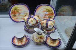 Victorian Pottery Desert Themed Part Tea Set