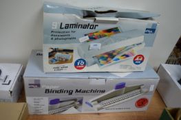 9” Laminator, and a Paper Banding Machine