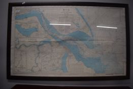 Framed Map of the East Coast, River Humber, and the River Ouse and Trent