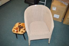 Lloyd Loom Style Bedroom Chair, and a Side Table