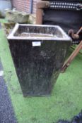 Tall Glazed Square Planter