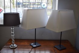 3x Bedside Table Lamps
