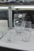 Set of Three Jasper Conran Stuart Crystal Aura Glass Vases and Bowl