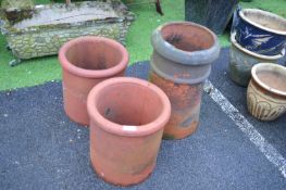 3x Terracotta Chimney Pots (AF)