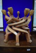 Seven Person African Unity Ornament 17” tall