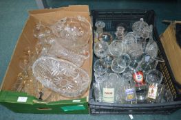 2x Boxes of Glassware Including Bowls, Vases, Pub Glasses, etc.
