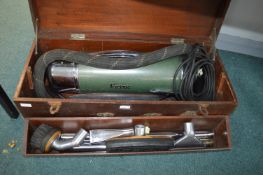 Vintage Vactric Electric Vacuum Cleaner with Pine Storage Case and Spares