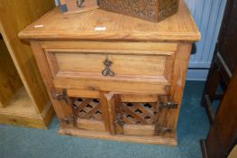 Small Pine Chest with Trellis Doors