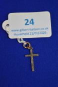 9ct Gold Crucifix - Hallmarked Chester, ~0.7g