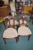 Set of Four Carved Edwardian Chairs