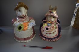 2x Rabbit Novelty Teapots