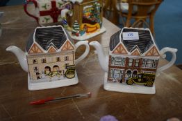 2x Ringtons House Novelty Teapots