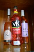 2x Bottles of Rose Wines, and 1x VK Strawberry Vodka Drink