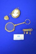 Gold Plated Vintage Jewellery, Folding Eye Glass, etc.