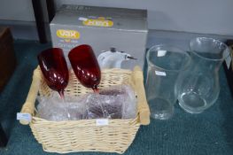 Vax Grime Master Steam Cleaner, plus Drinking Glasses, and Vases