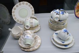 Vintage Pottery Cups and Saucers Including Royal Vale