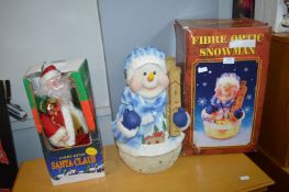 Fibre Optic Santa Claus and Snowman
