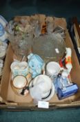 Glass Cake Stands, Vases, and Decorative Pottery etc.